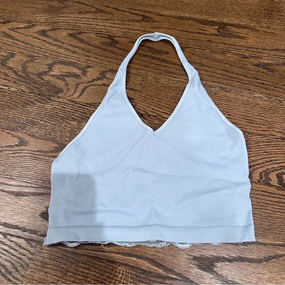 Halter Crop Top with Lace Back